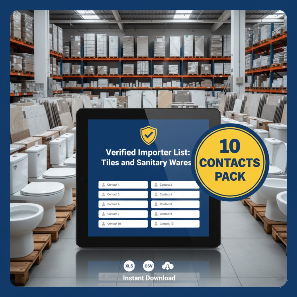 Verified Tanzanian Importer Contact Tiles & Sanitary ware 10 Lead Pack