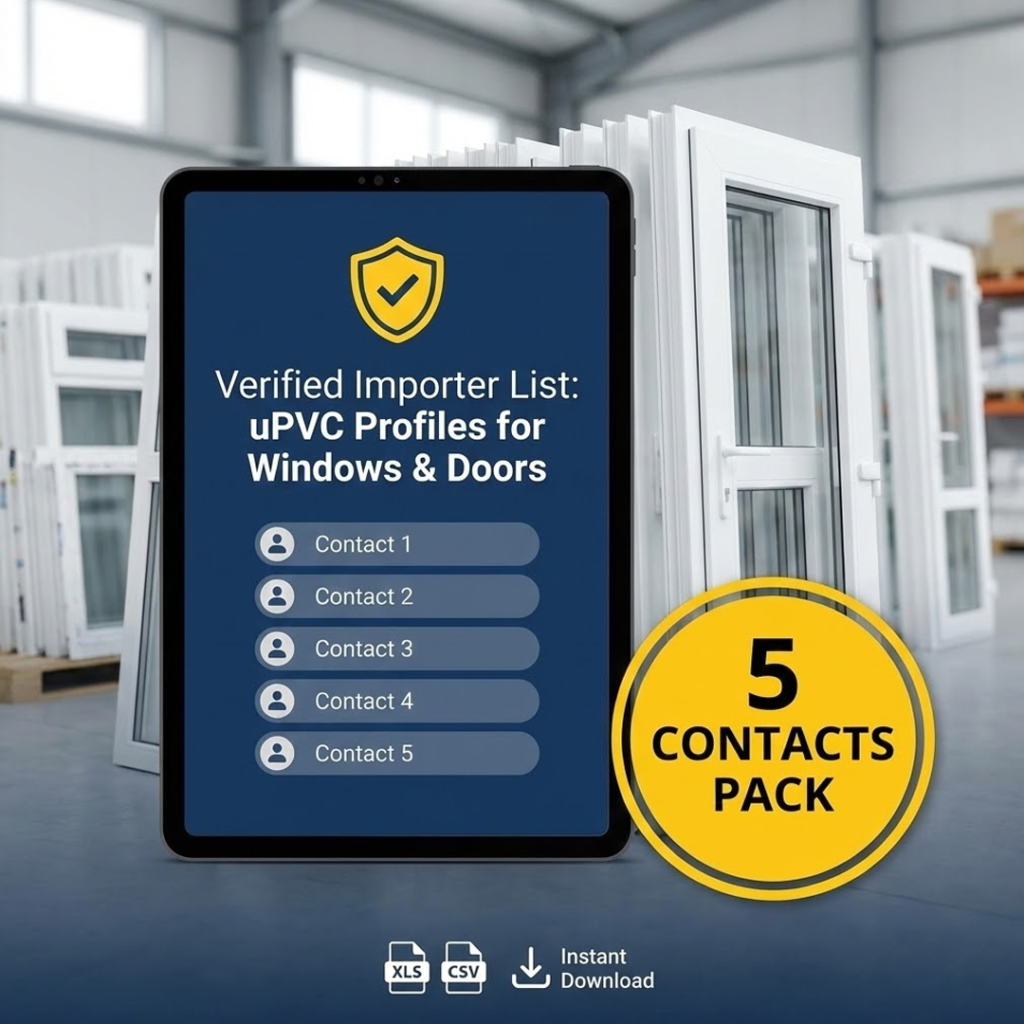 Verified Tanzanian Importer Contact UPVC Windows & Door Profiles (5 Lead Starter Pack)